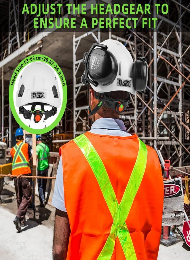 GREEN DEVIL Hard Hat Safety Helmet with Visor and Ear Muffs Men Women Vented Work Hardhat ANSI Z89.1 Cascos De Construccion for Industrial Construction Forestry - Image 5